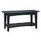 Alaterre Furniture Shaker Cottage Bench with Shelf, Charcoal Gray ASCA03BL - alternate 1